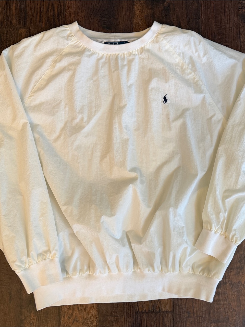 Vintage Polo Golf Ralph Lauren L Cream Nylon Pullover Windbreaker